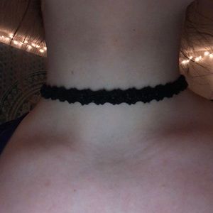 Adjustable black lace chocker
